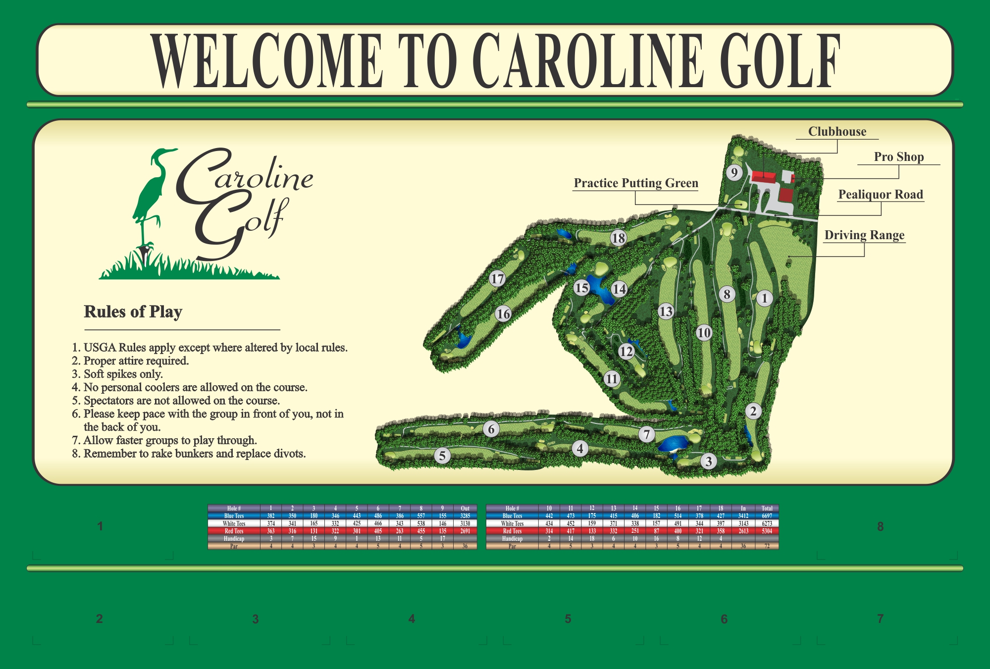 25A Caroline Golf Club Display Board 25A Caroline Golf Club Display Board